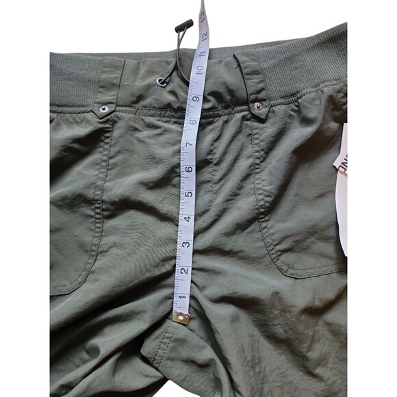 No Boundaries Rib Waist Parachute Cargo Pants Womens M Olive Green Indie Skater - Picture 7 of 9